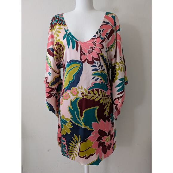 NWT Meghan Los Angeles 100% Silk Kimono Mini Dress Size 6 - Picture 2 of 14